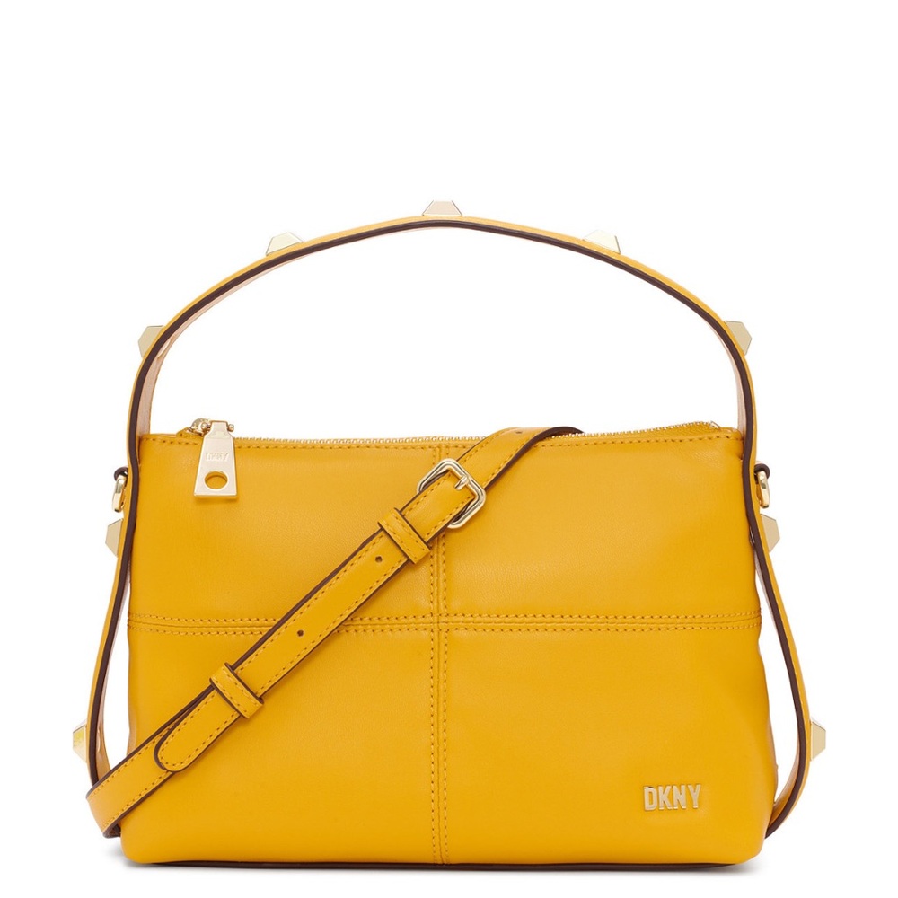 ⭐️DKNY yellow Annabelle studded crossbody/shoulder bag new NWT